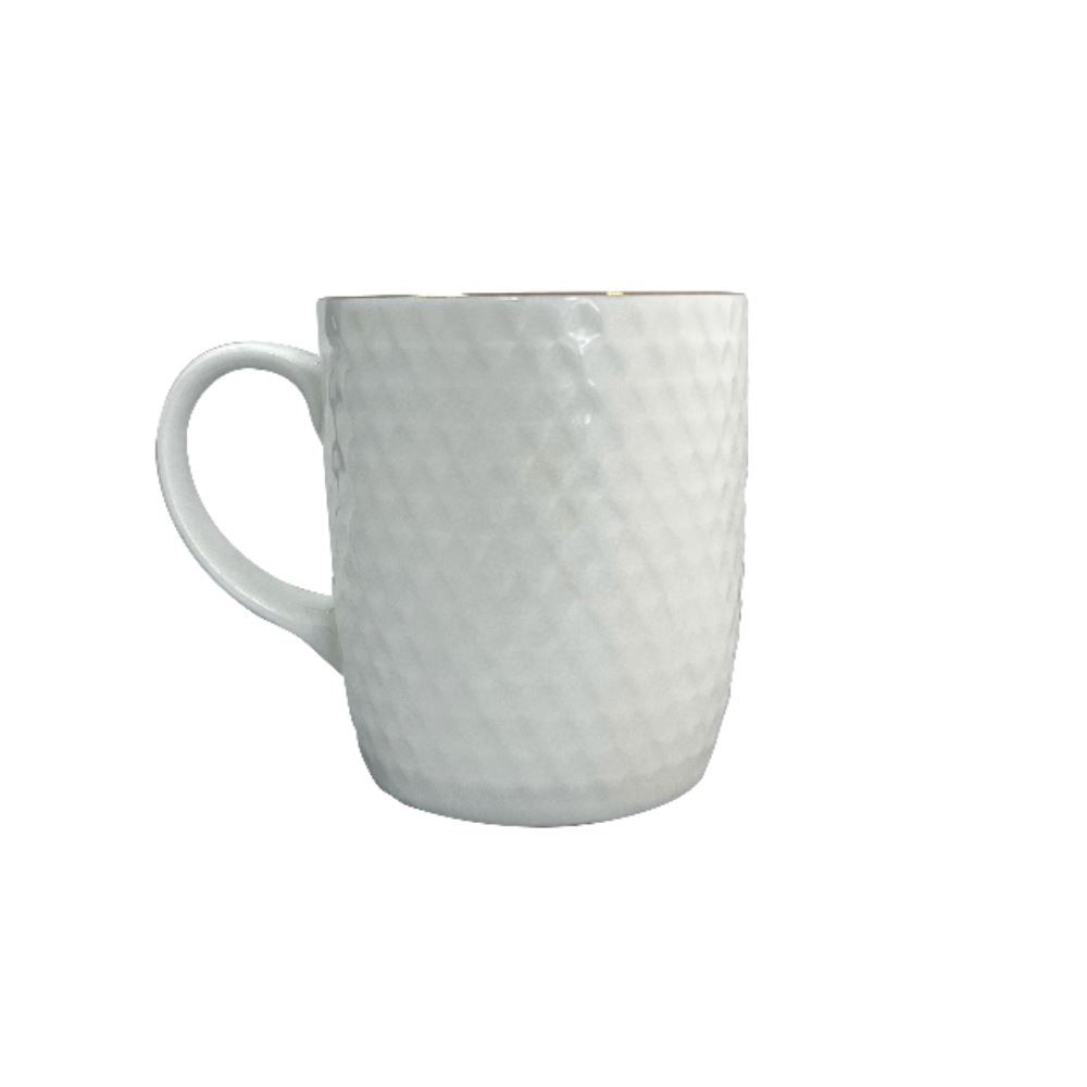Caneca Victoria com Filete Dourado Havan Casa 190Ml - Branco