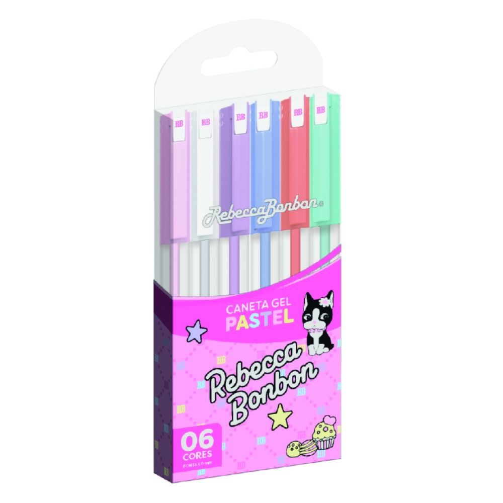 Caneta Esferográfica Gel Pastel Rebecca Bonbon - 6 Cores