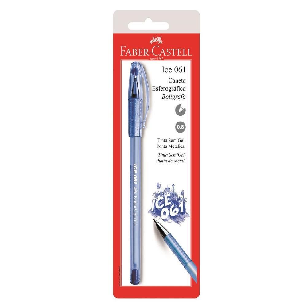 Caneta Esferográfica Ice 061 Faber Castell - Azul