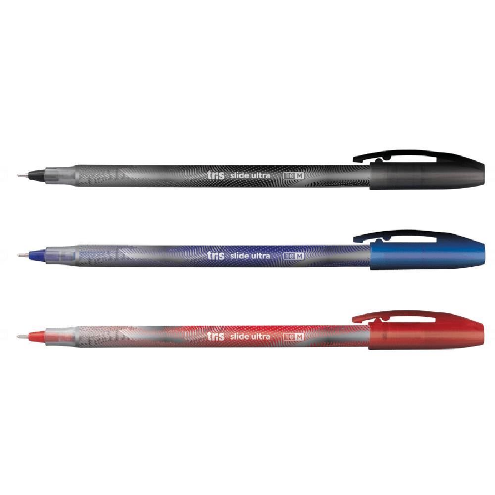 Caneta Esferográfica Slide Ultra Cores Clássicas - 3 Unidades 