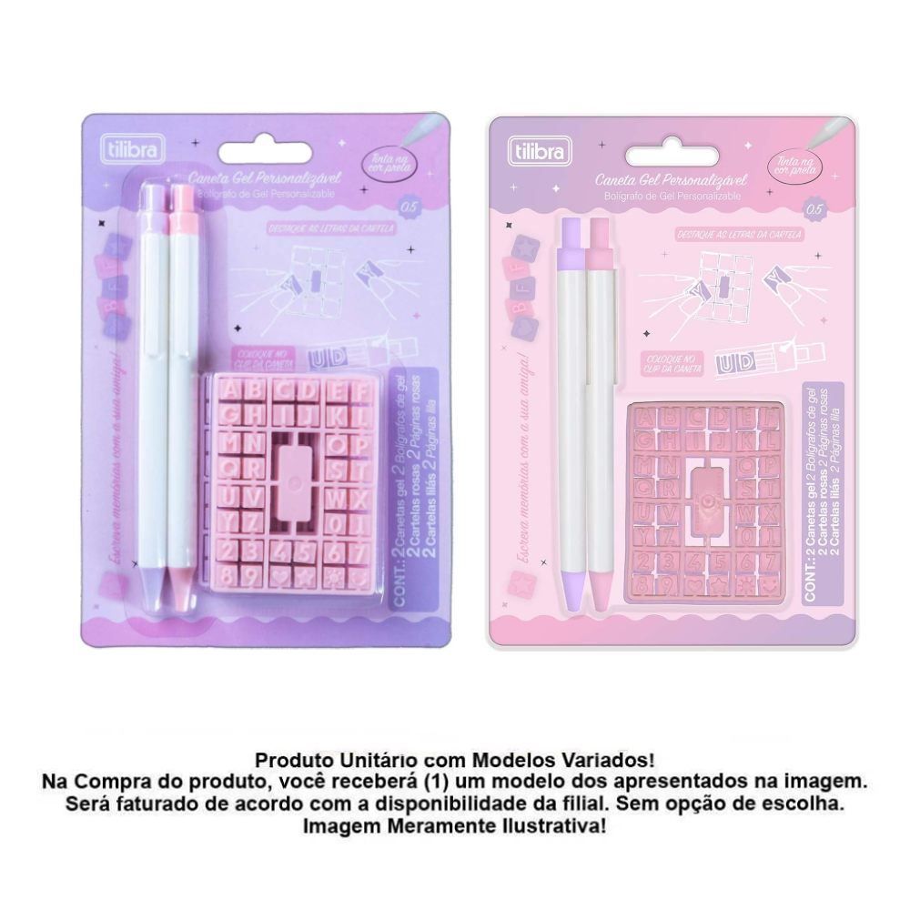 Kit Caneta Gel Personalizável 0.5 Tilibra - Sortido 