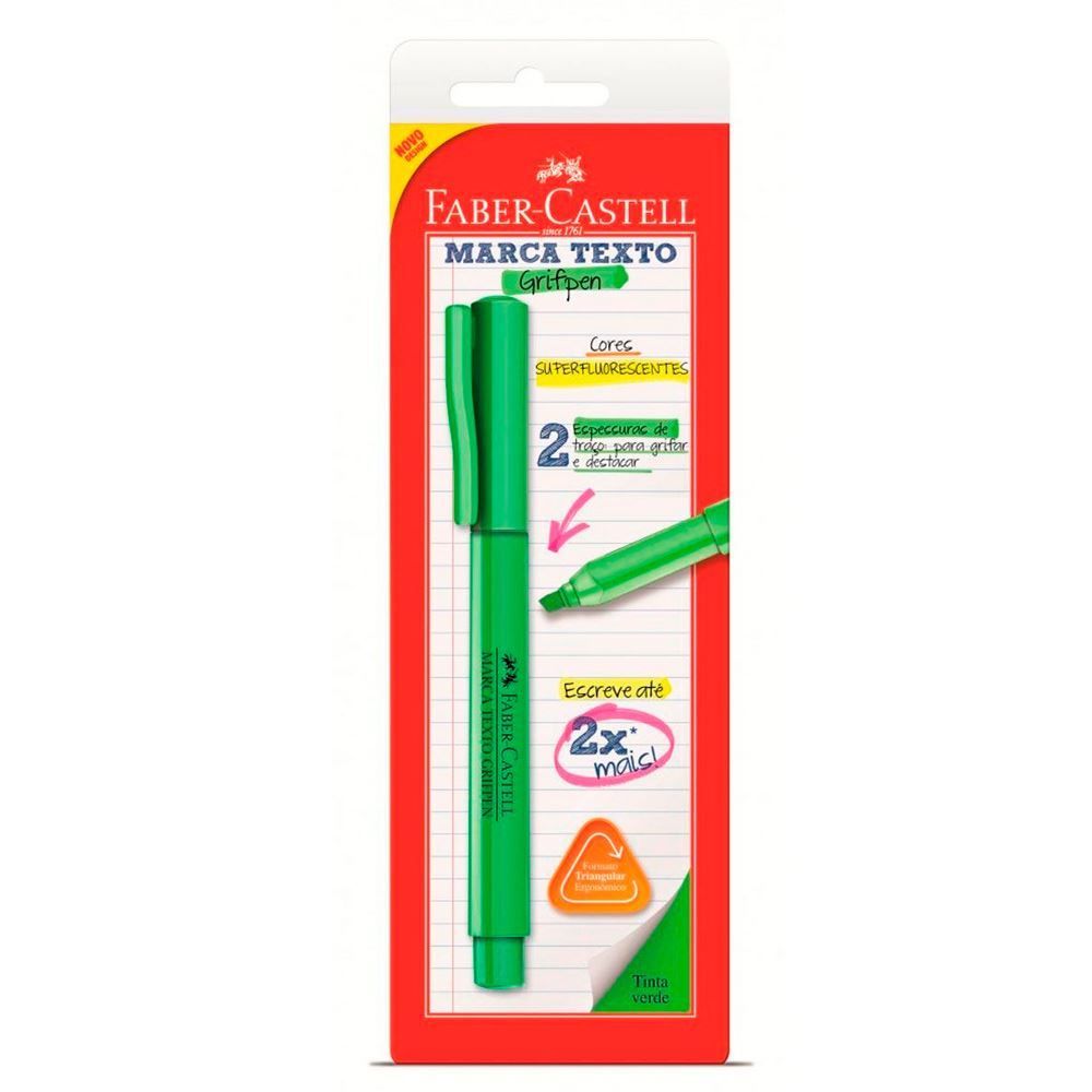 Caneta Marca Texto Grifpen Verde Faber-Castell - SM/MTVDZF