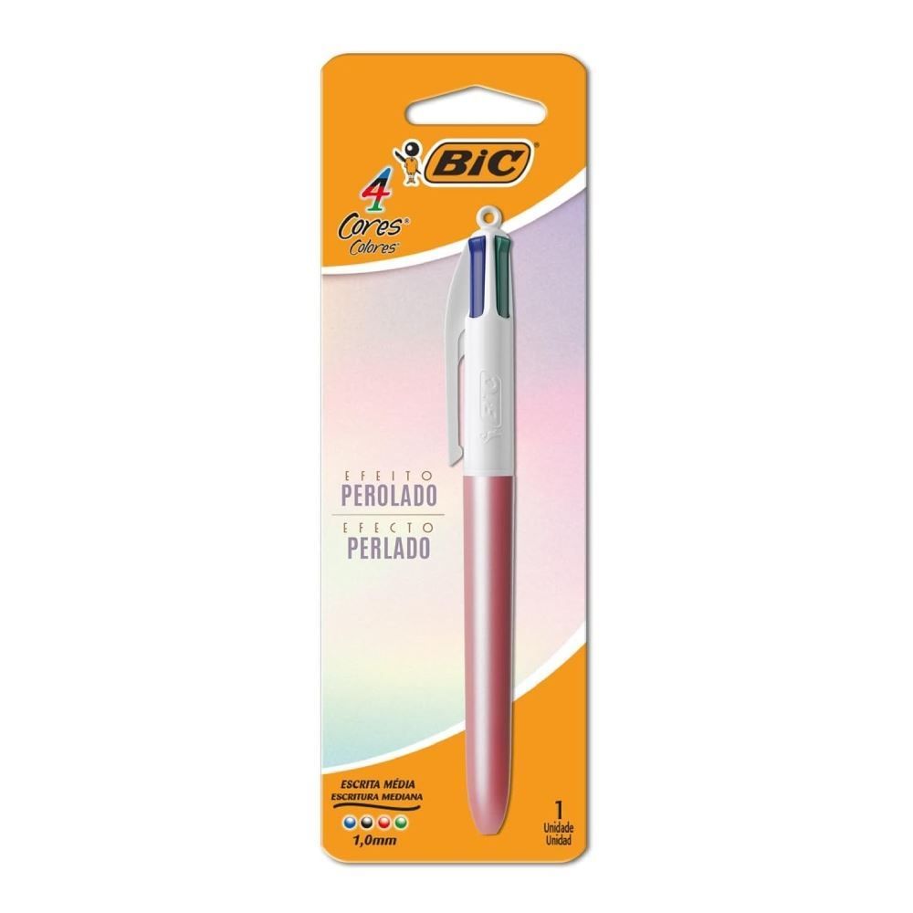 Caneta Retrátil 1.0 Perolado Bic - 4 Cores