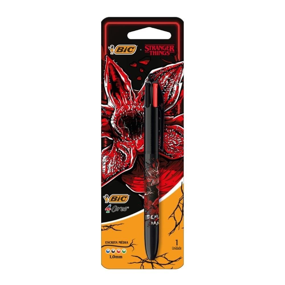 Caneta Retrátil 1.0 Stranger Things Bic - 4 Cores
