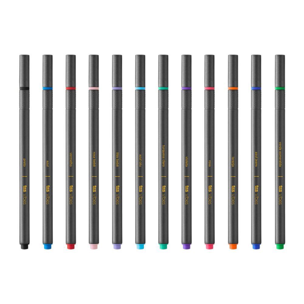 Canetas Superfinas Vibes 12 Unidades Tris - 678276