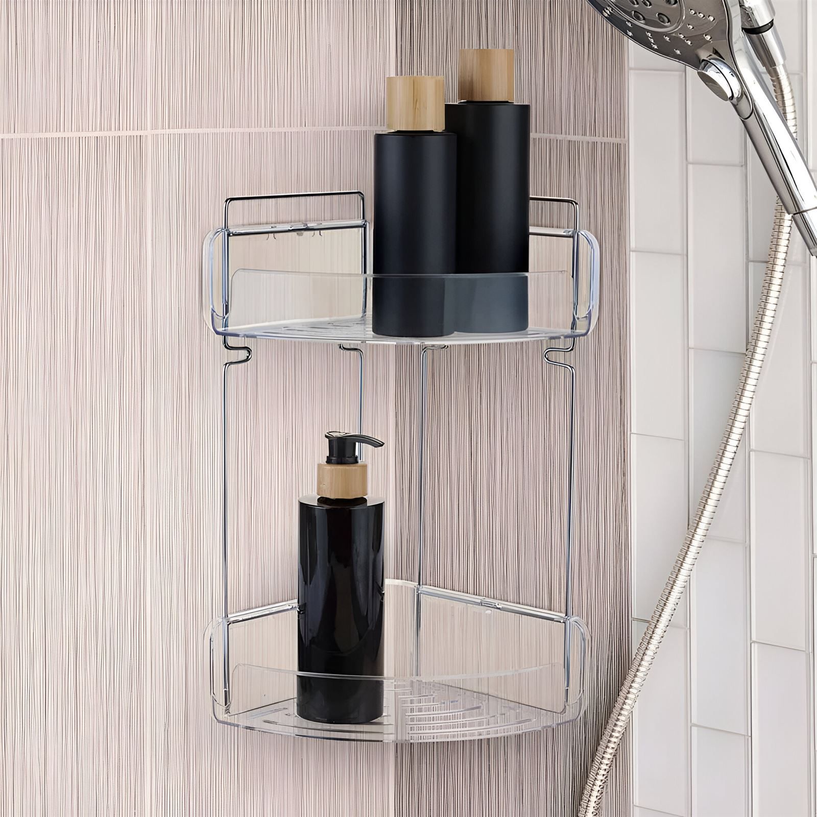 Cantoneira Com Prateleira Dupla Cristal Arthi 24,5Cm - Transparente