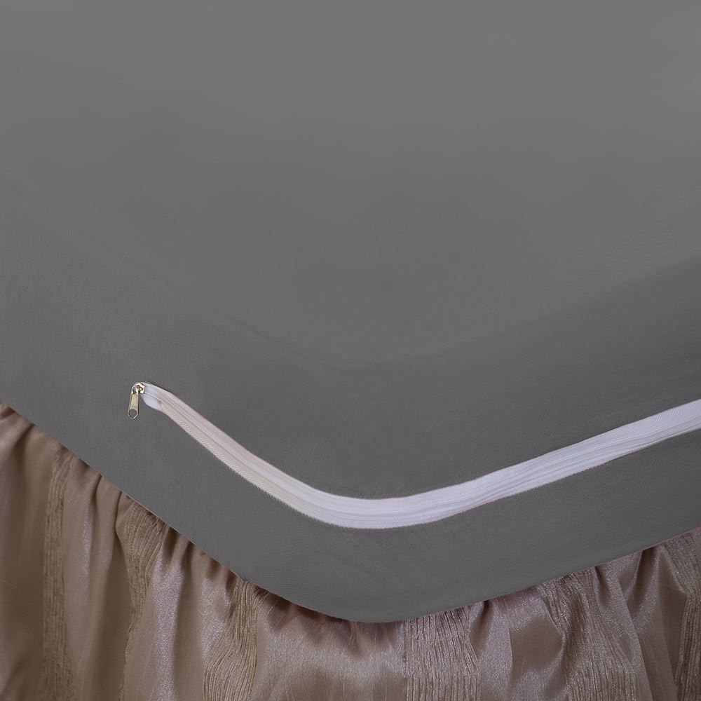 Capa Para Colchão Com Zíper Casal Solecasa - Cinza 944