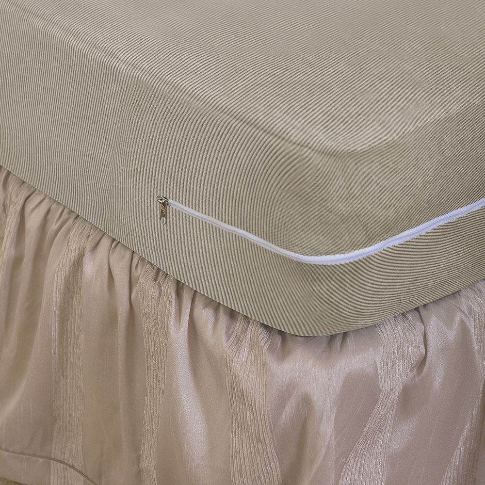 Capa Protetora Para Colchão Casal Com Zíper Solecasa - Cru