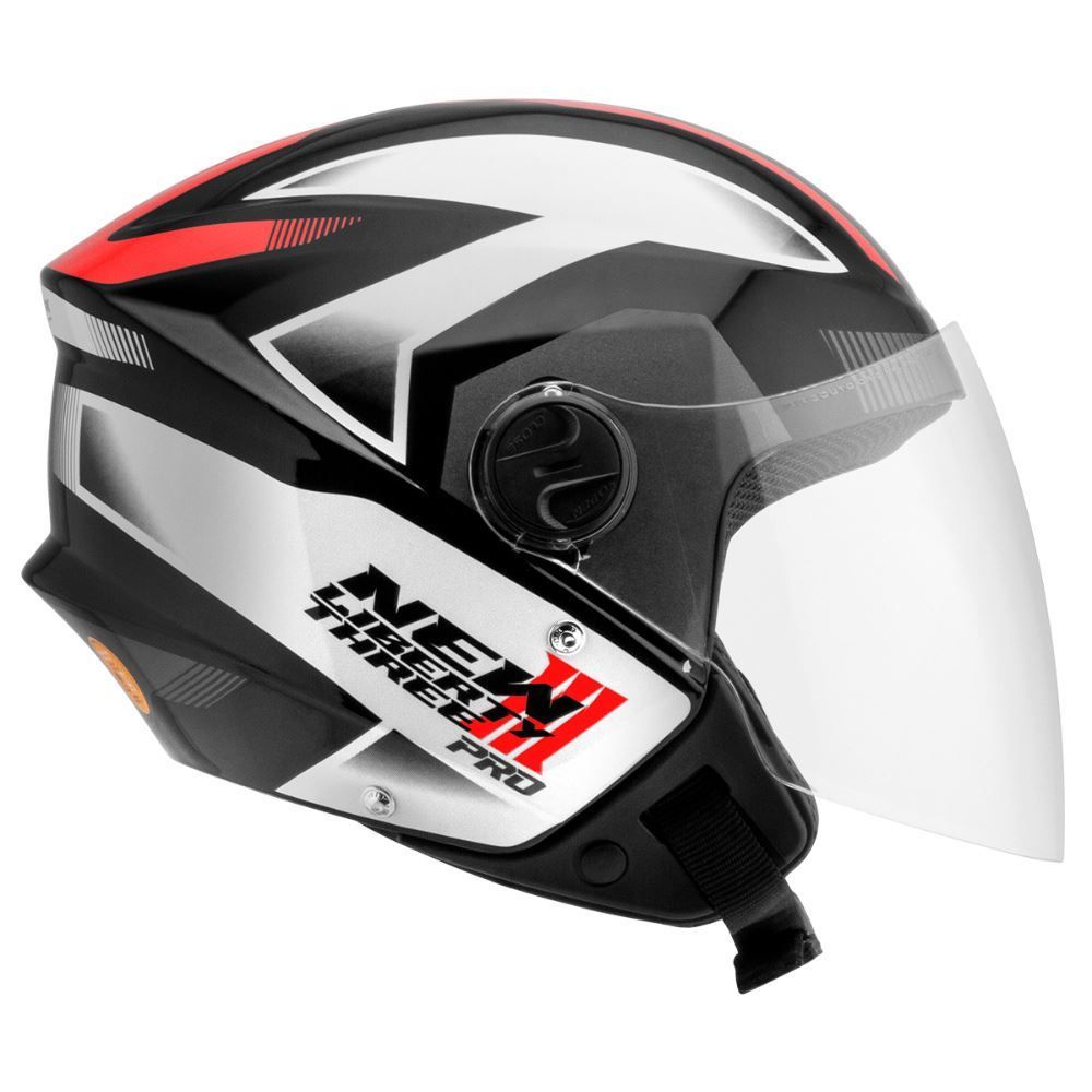 Capacete New Liberty Three Pro Protork - PRETO/VERMELHO 58