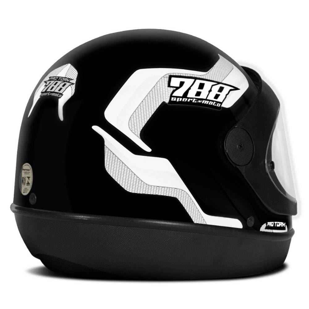 Capacete Viseira Automática Sport 788 Protork - PRETO 60