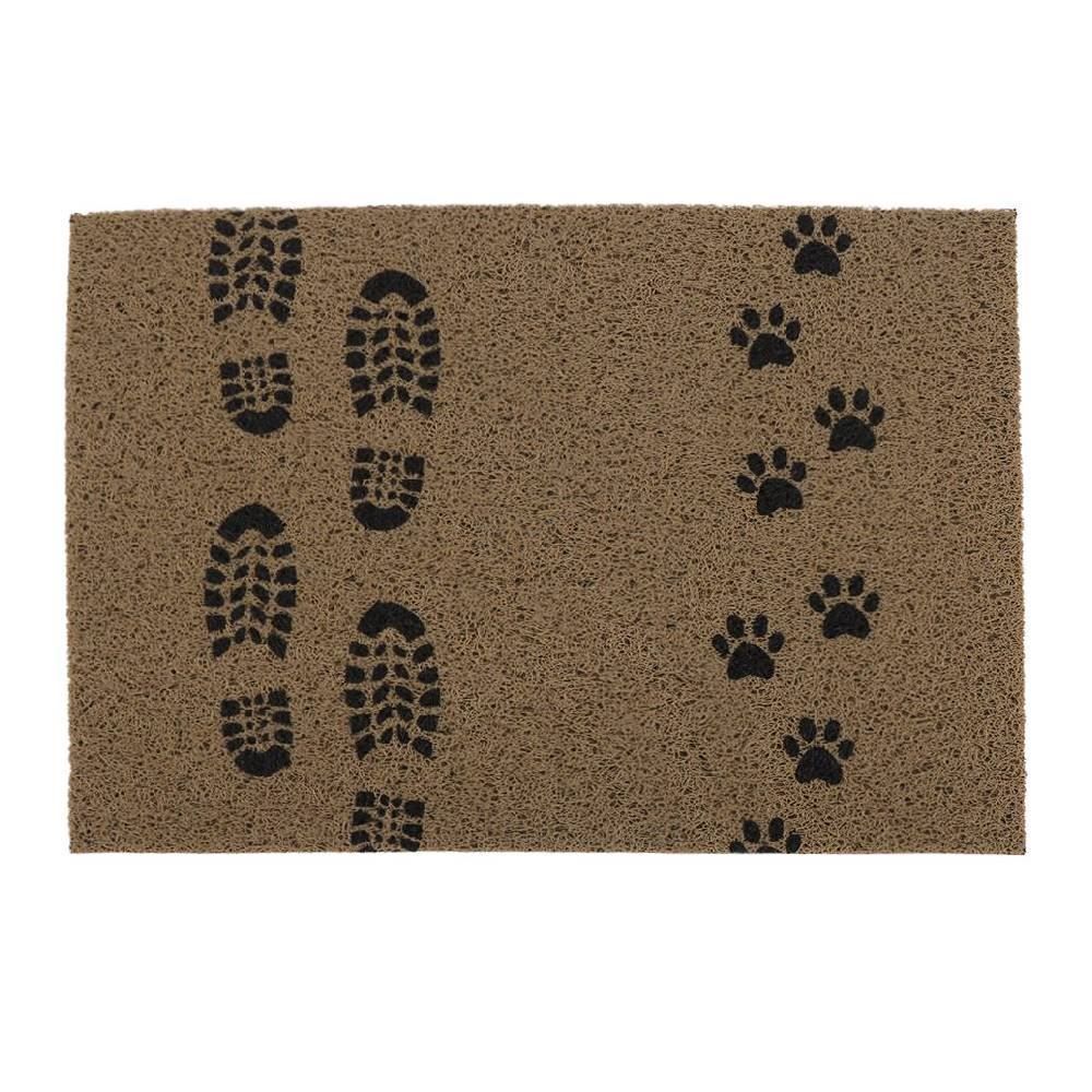 Capacho para Porta de Entrada 40X60 cm Vinil Havan Casa - Pegadas Bege