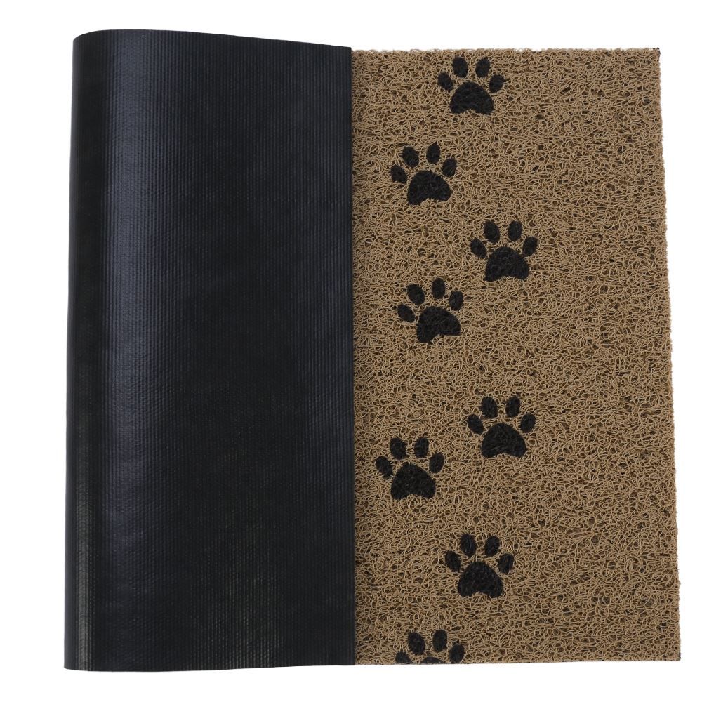 Capacho para Porta de Entrada 40X60 cm Vinil Havan Casa - Pegadas Bege