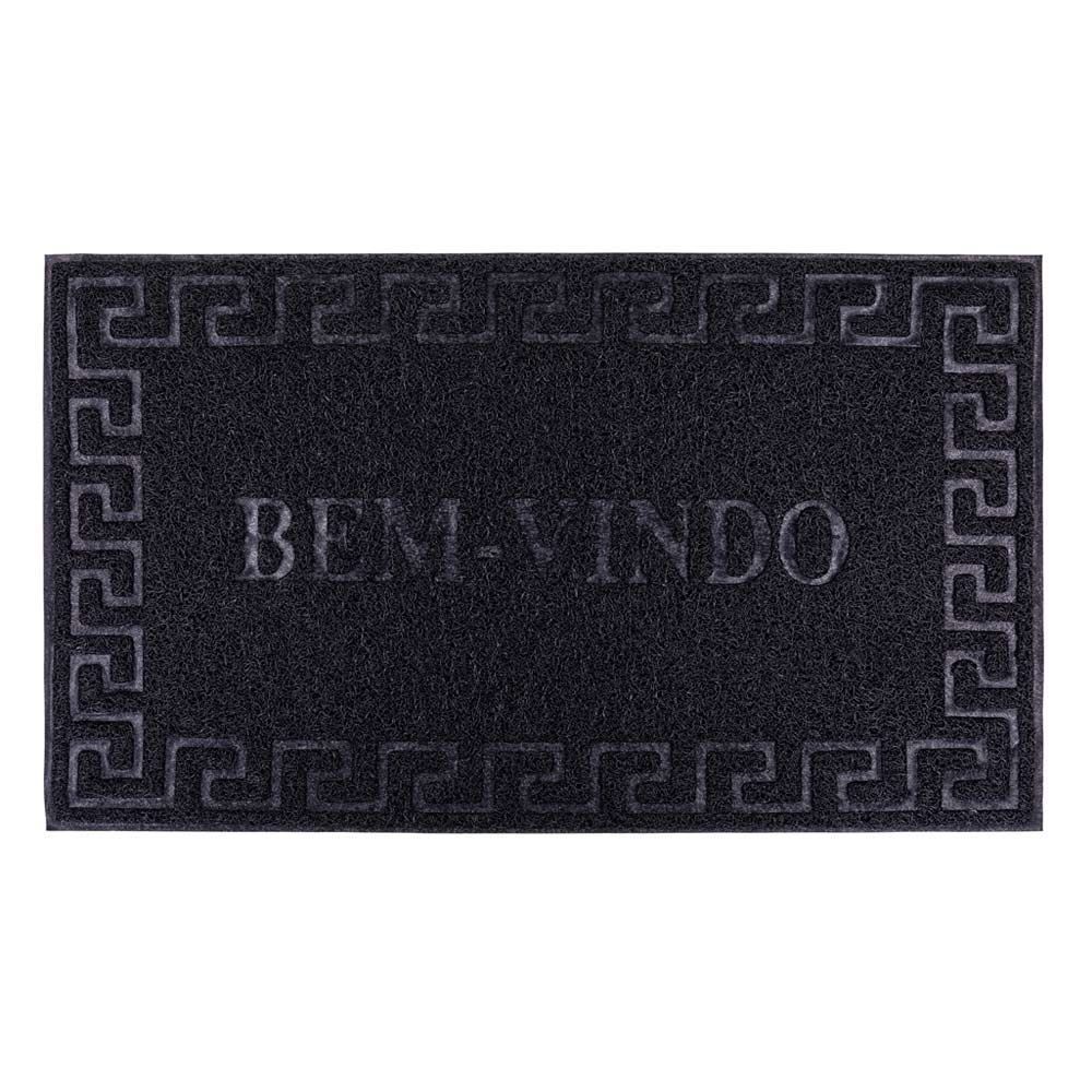 Capacho Vinil 40X60cm Bem Vindo Solecasa - Preto