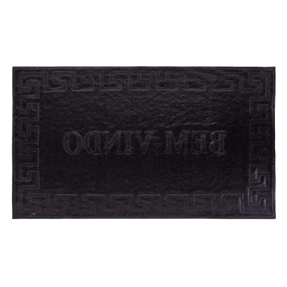 Capacho Vinil 40X60cm Bem Vindo Solecasa - Preto