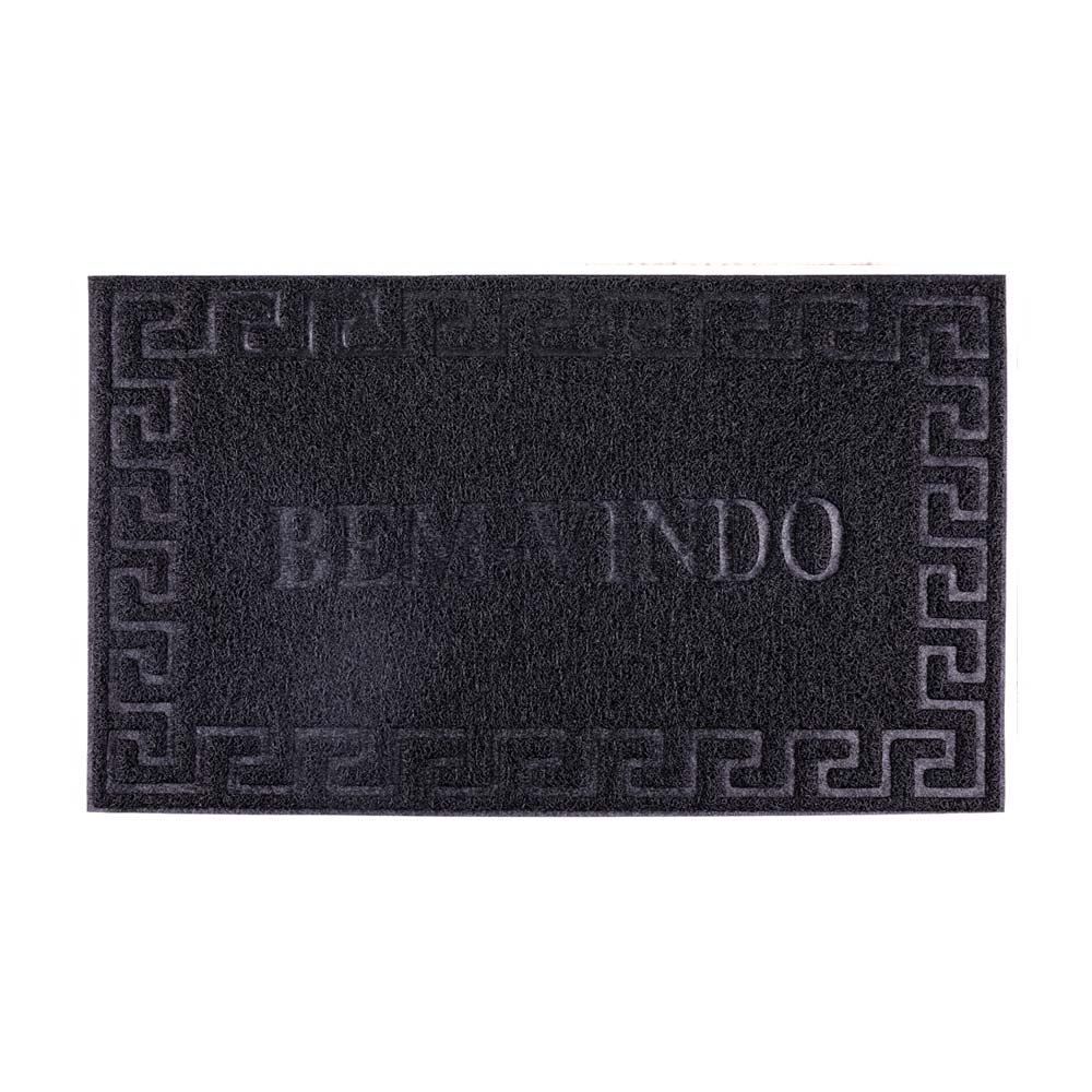 Capacho Vinil 50X80cm Bem Vindo Solecasa - Preto