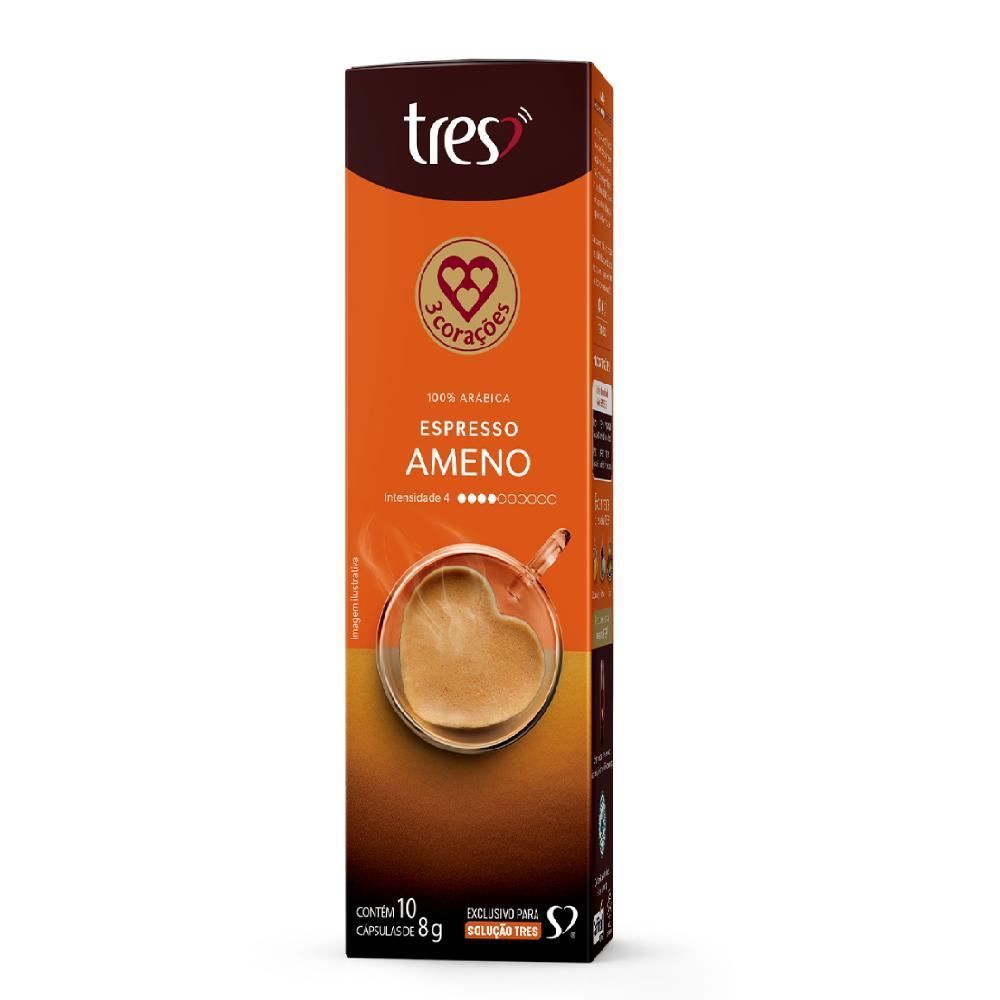 Cápsulas De Café Espresso Ameno 80G Tres 3 Corações - 10 Cápsulas