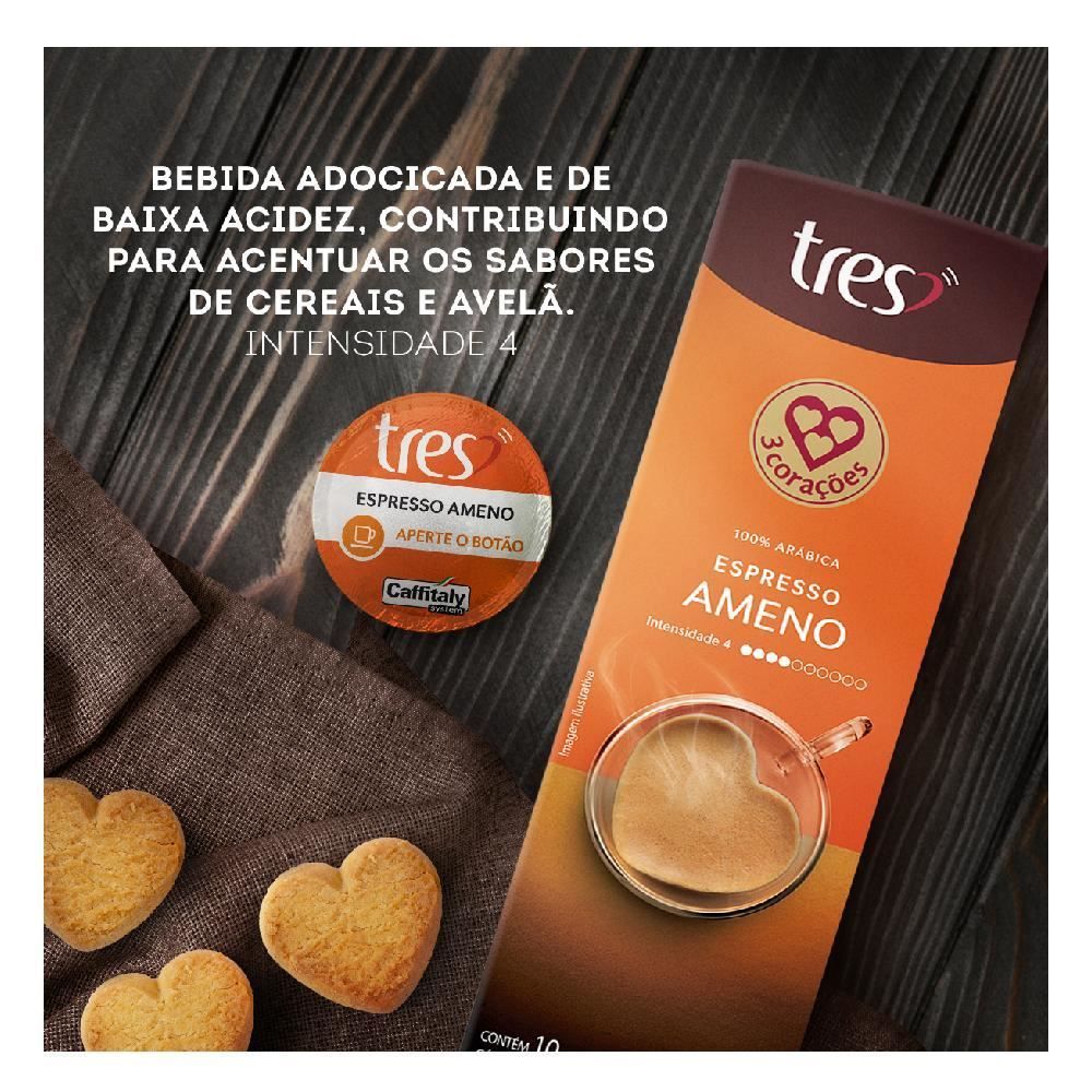 Cápsulas De Café Espresso Ameno 80G Tres 3 Corações - 10 Cápsulas