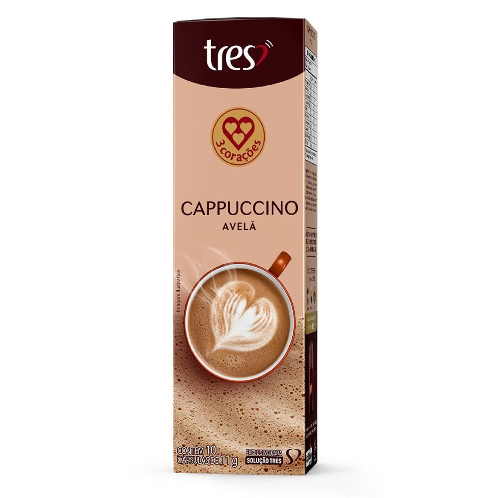 Cápsulas De Cappuccino De Avelã 110G Tres 3 Corações - 10 Unidades