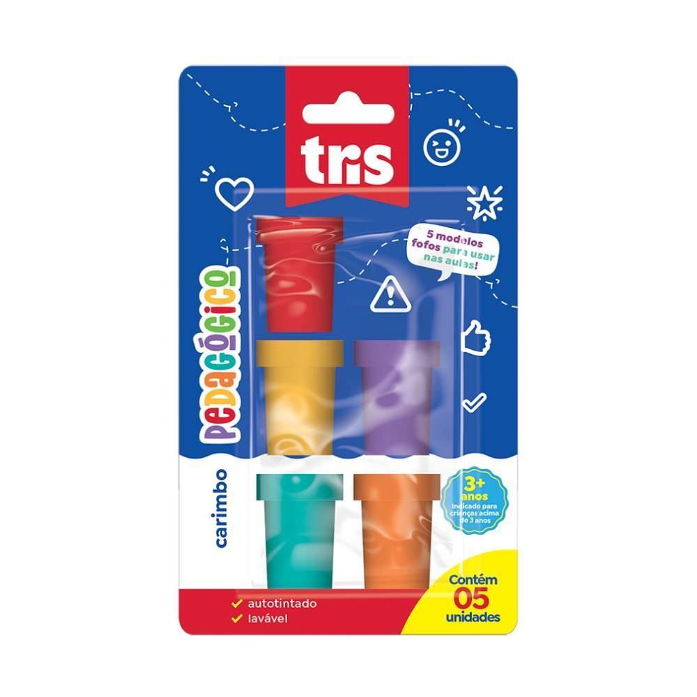 Carimbo Pedagógico Autotintado Com 5 Unidades Tris - 610092