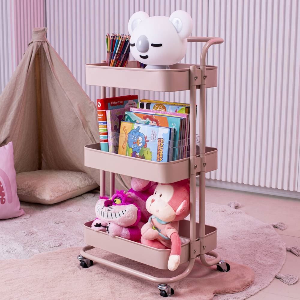 Carinho Multiuso 3 Prateleiras Dubai Havan Casa - Rosa