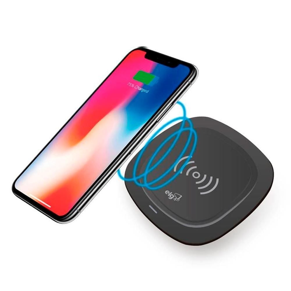 Carregador De Mesa Elg Wireless P/ Dispositivos De Tecnologia Qi - Preto