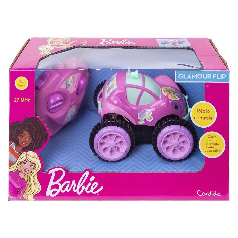 Carrinho De Controle Remoto Candide Glamou Flip Barbie - 1851
