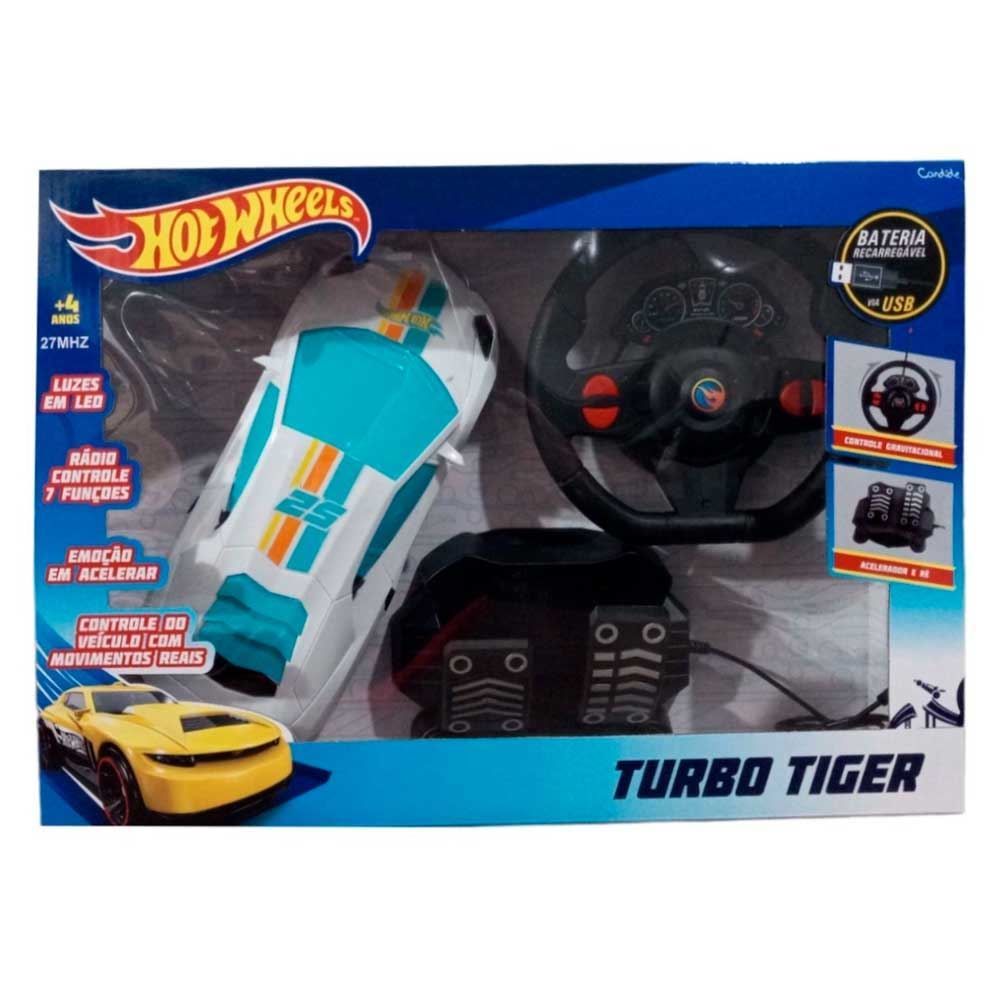Carrinho De Controle Remoto Turbo Tiger Hot Wheels Candide - 4546