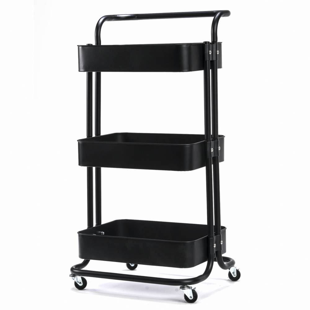 Carrinho Dubai Multiuso 3 Prateleiras Havan Casa - Preto