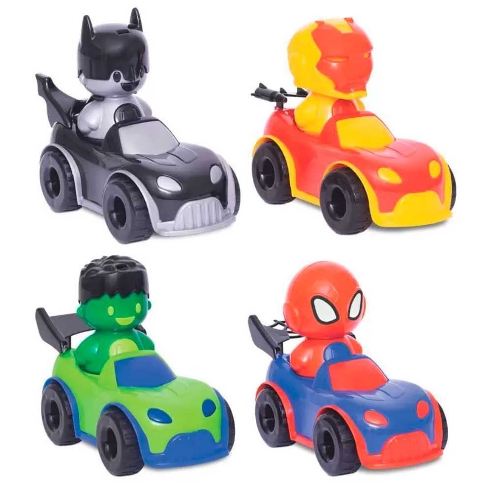 Carrinhos Baby Heróis Com Bonecos 4 Peças Mercotoys - 530