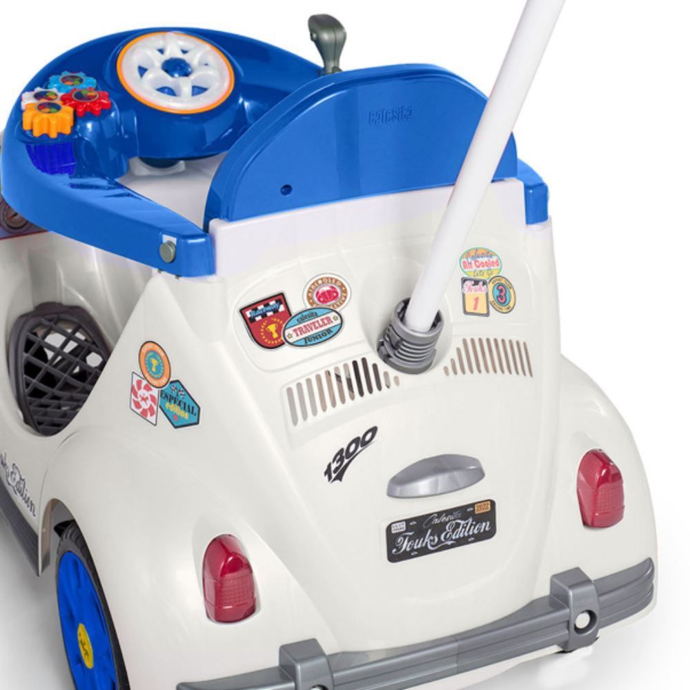 Carro Calesita Fouks Passeio E Pedal Branco/Azul  - 1052