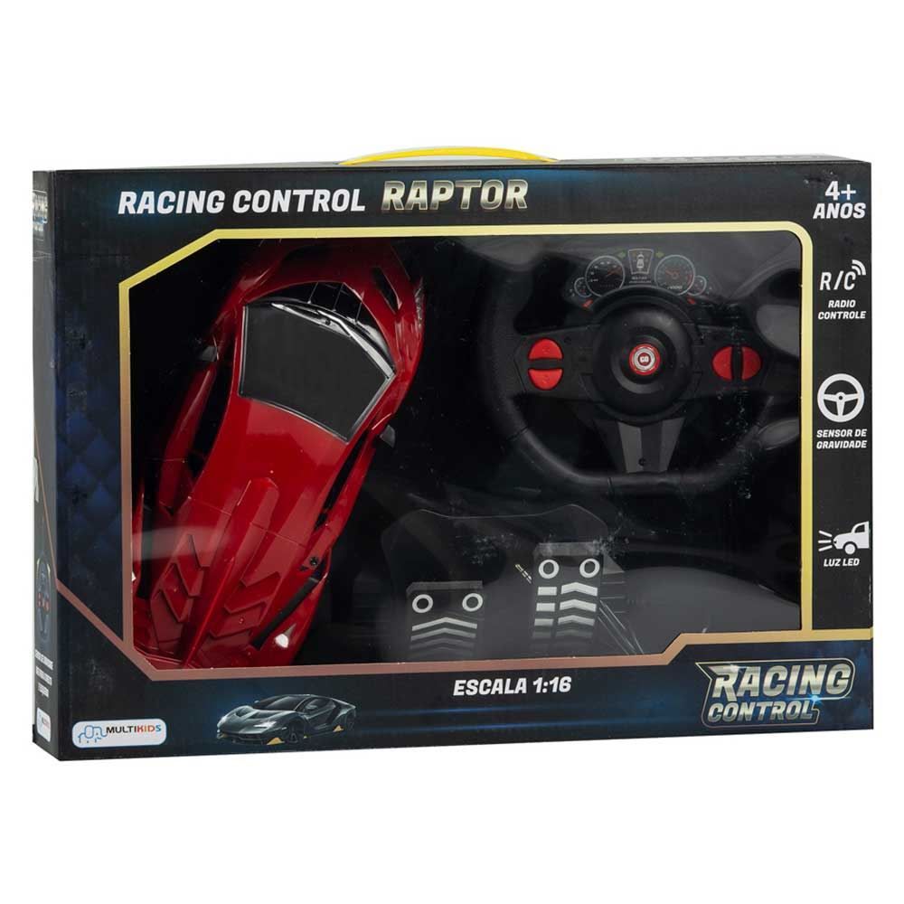 Carro Com Controle Remoto Racing Raptor Vermelho Multikids - BR1336