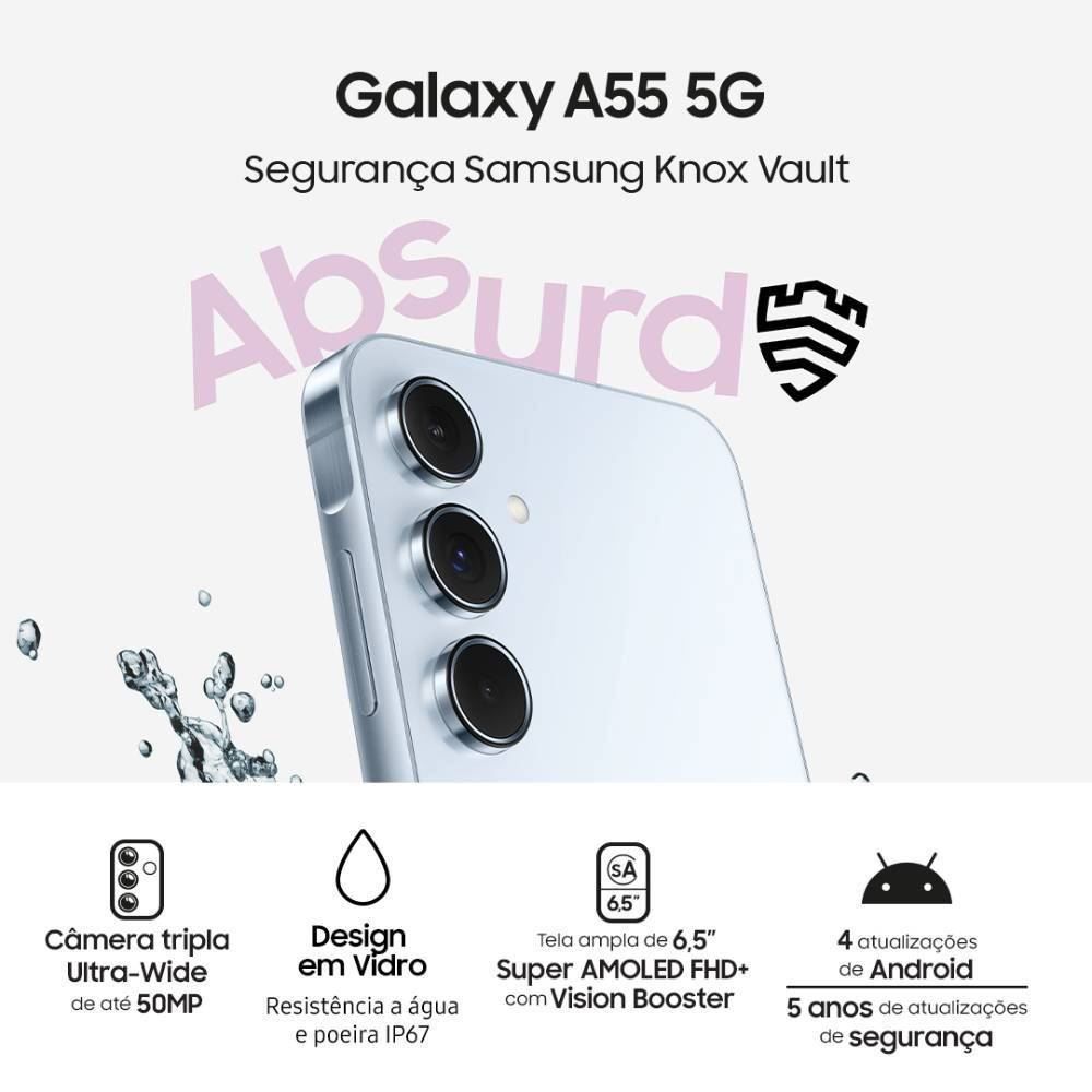 Celular Smartphone Galaxy A55 5G Octacore 8Gb Ram 256Gb - Azul Escuro