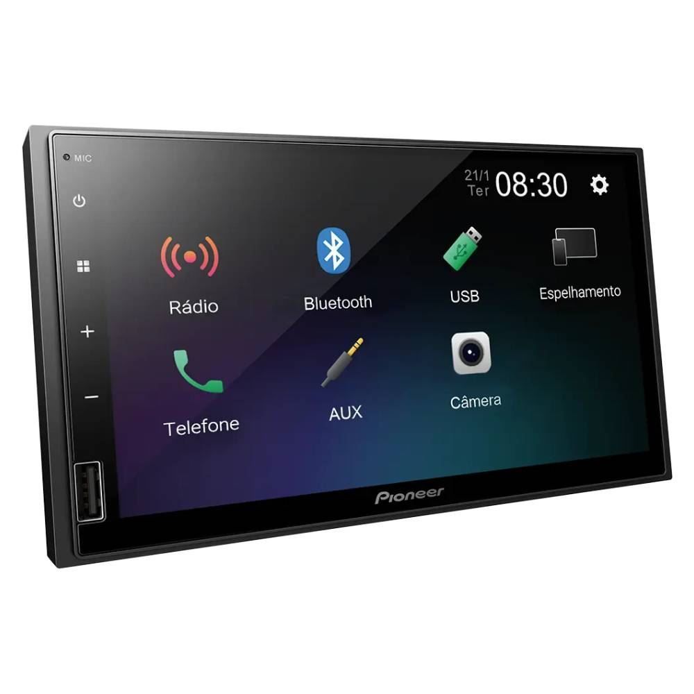 Central Multimídia Receiver Pioneer 7” Com Bluetooth Dmh-145Br - 2-DIN