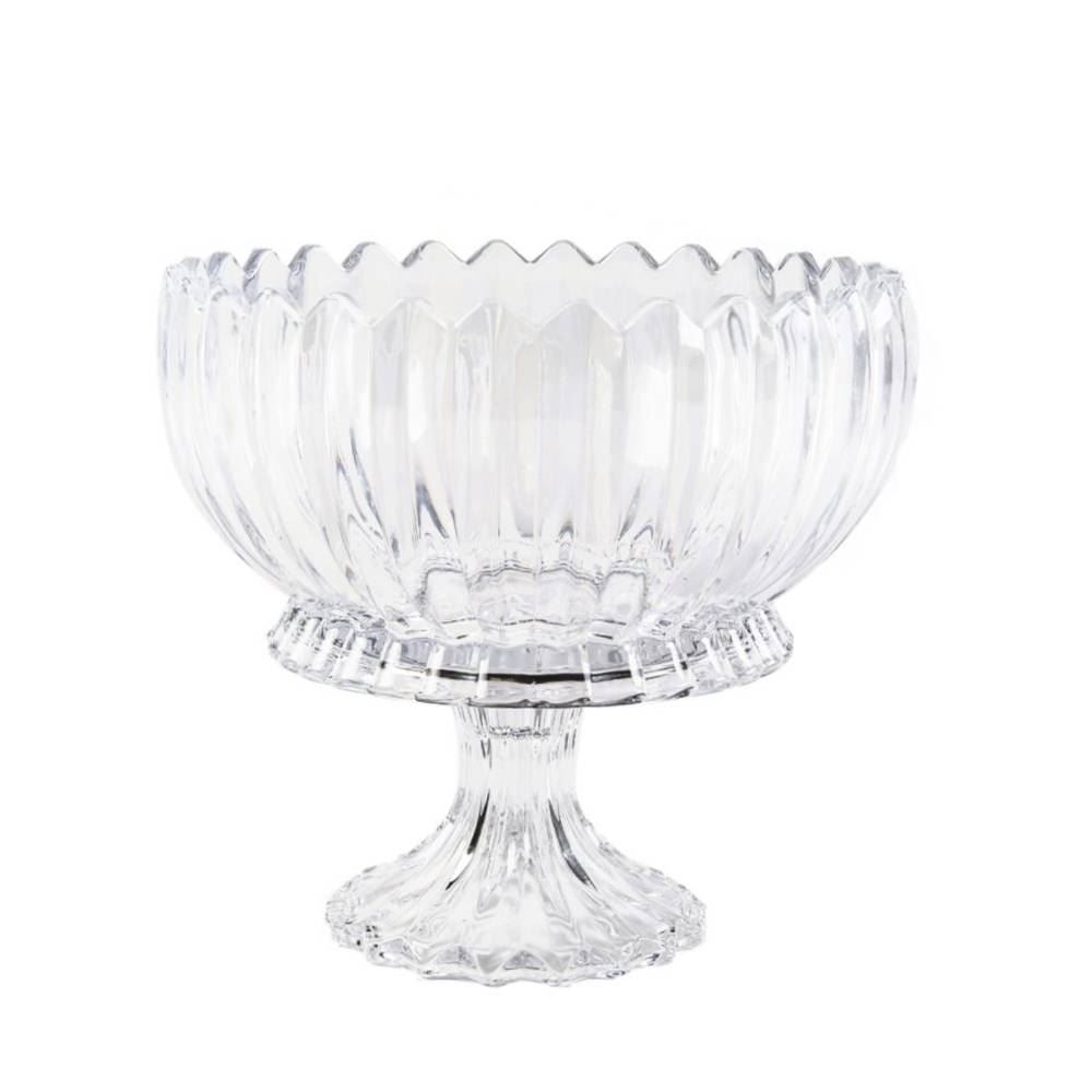 Centro de Mesa com Pé Geneva Wolff 23,5Cm - Transparente