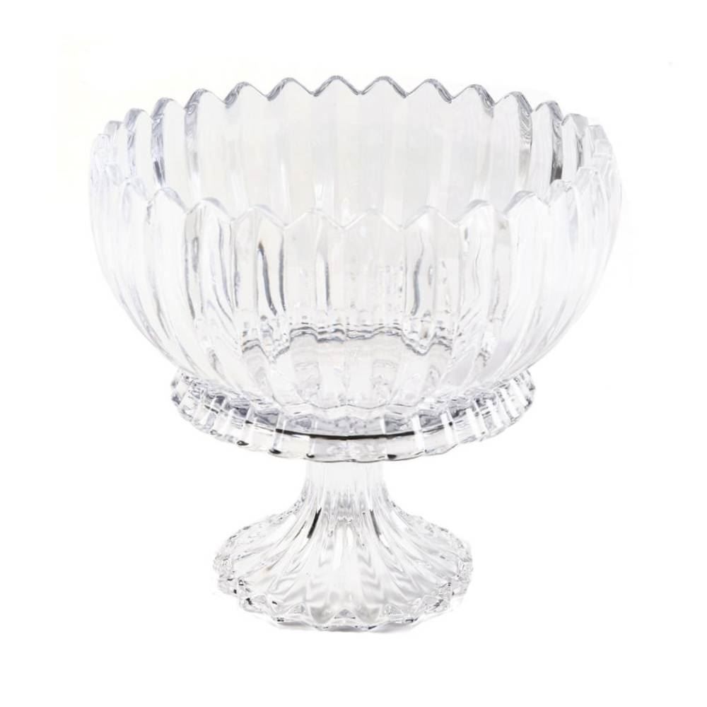 Centro de Mesa com Pé Geneva Wolff 23,5Cm - Transparente