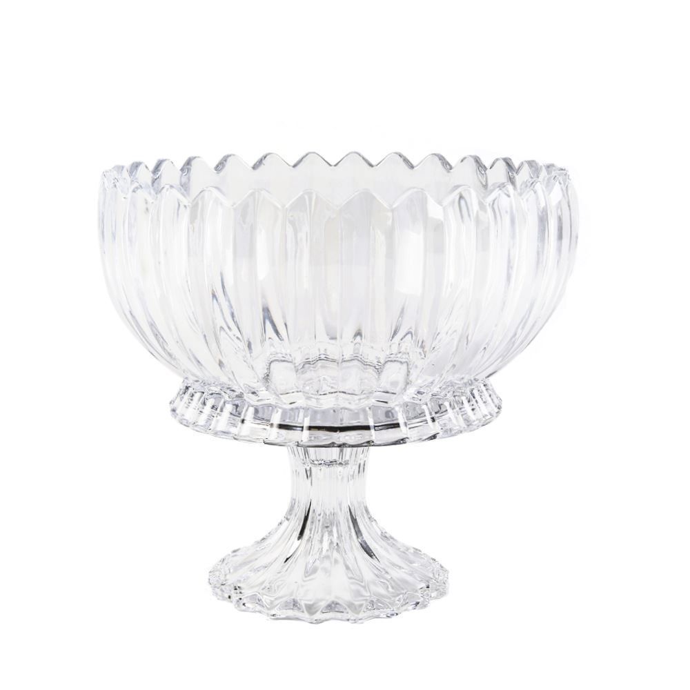 Centro De Mesa Com Pé Geneva Wolff 23,5Cm - Transparente