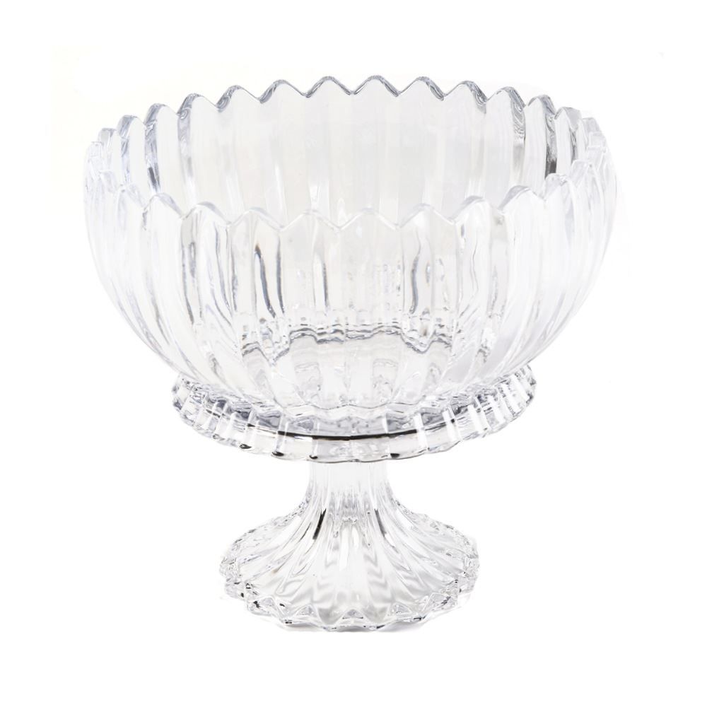 Centro De Mesa Com Pé Geneva Wolff 23,5Cm - Transparente