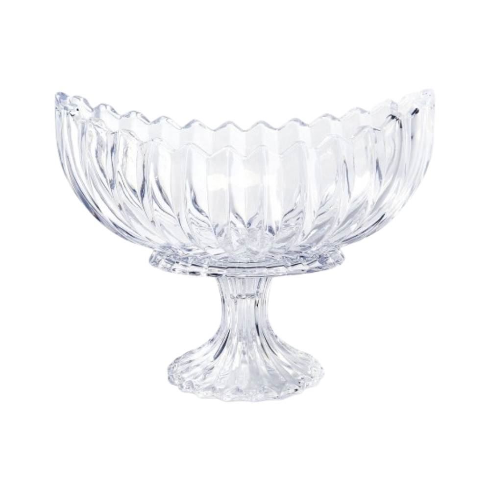 Centro de Mesa com Pé Geneva Wolff 28Cm - Transparente