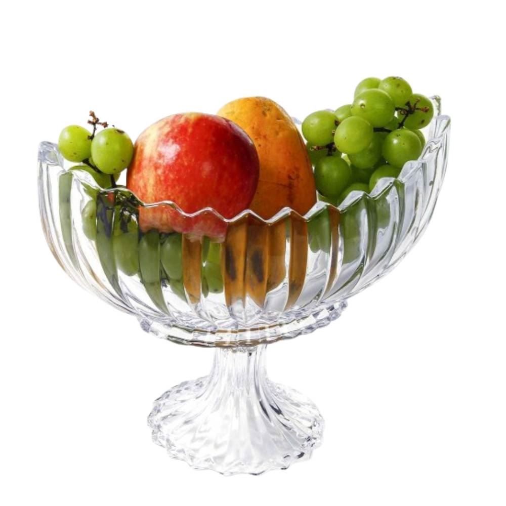 Centro de Mesa com Pé Geneva Wolff 28Cm - Transparente