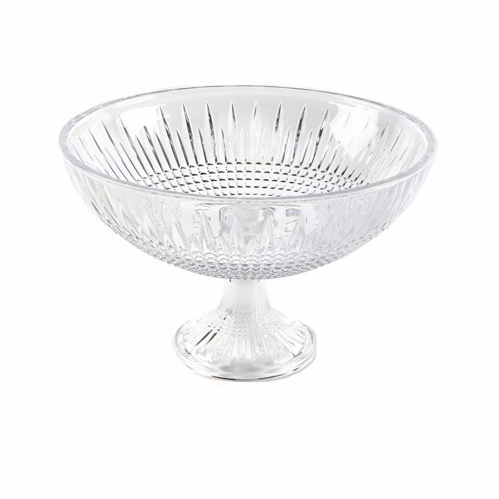 Centro De Mesa Cristal Com Pé Queen Lyor 30 Cm - Transparente