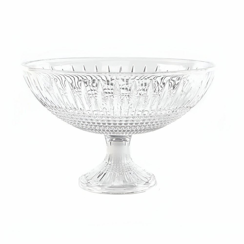 Centro De Mesa Cristal Com Pé Queen Lyor 30 Cm - Transparente