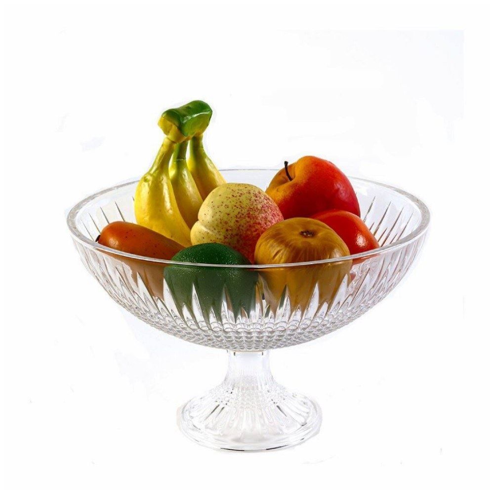 Centro De Mesa Cristal Com Pé Queen Lyor 30 Cm - Transparente