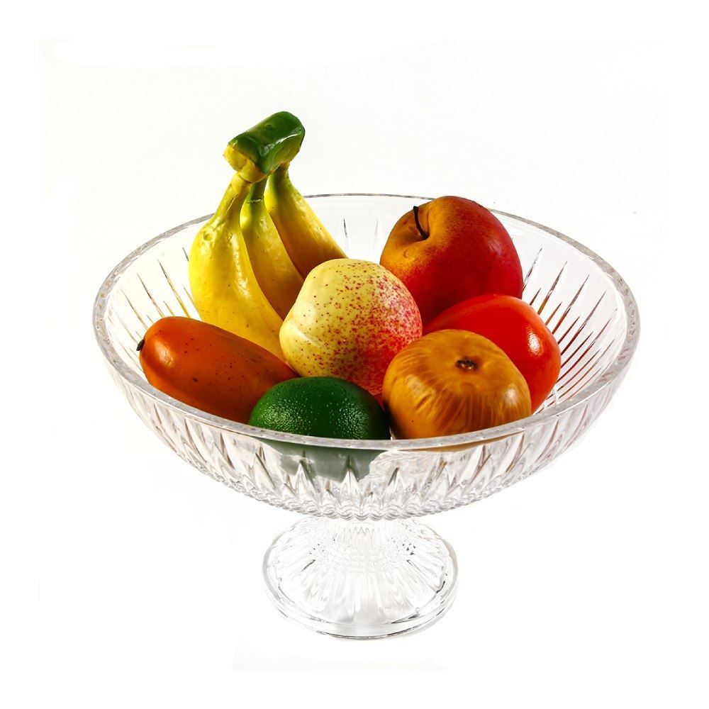 Centro De Mesa Cristal Com Pé Queen Lyor 30 Cm - Transparente