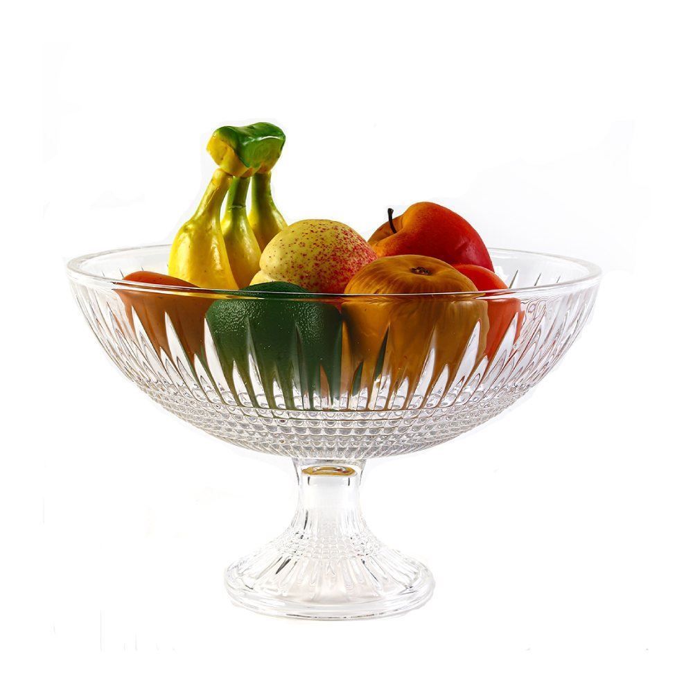 Centro De Mesa Cristal Com Pé Queen Lyor 30 Cm - Transparente