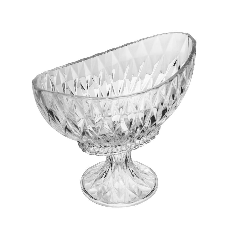 Centro De Mesa De Cristal Com Pé Diamond 28Cm Lyor