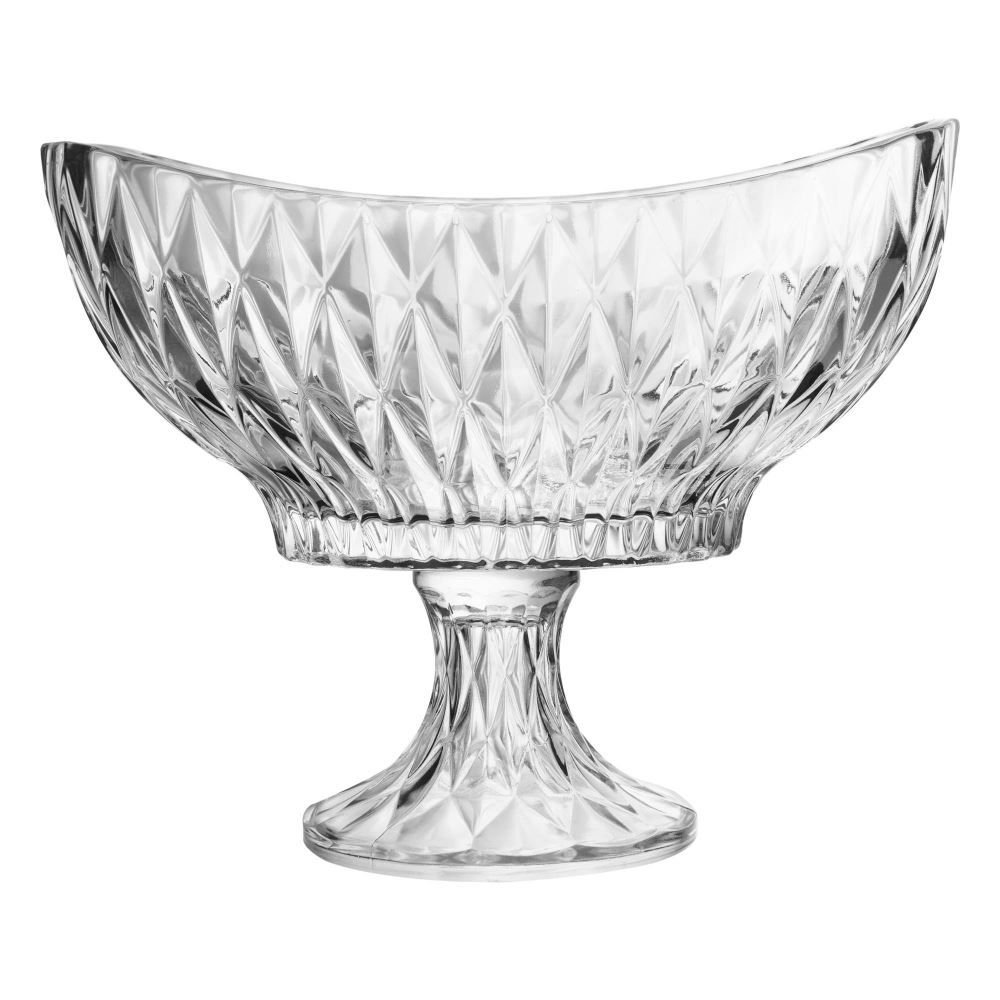Centro De Mesa De Cristal Com Pé Diamond 28Cm Lyor