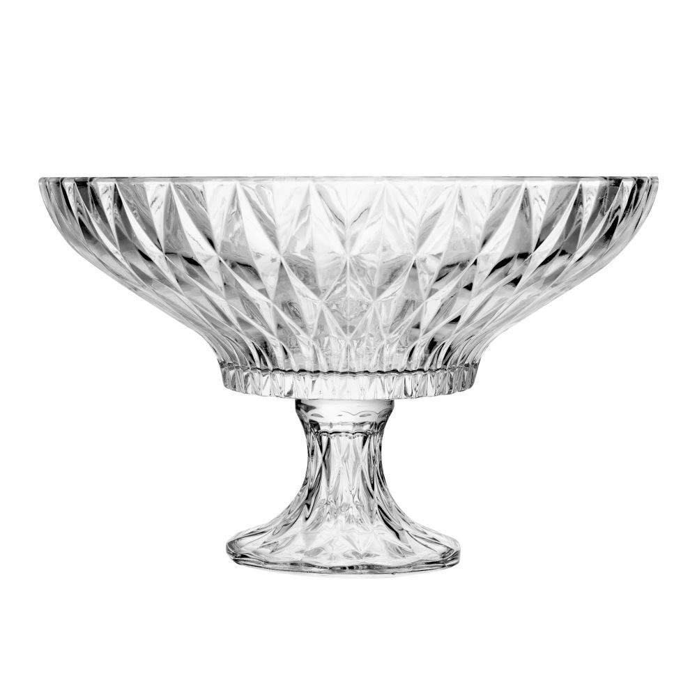 Centro De Mesa De Cristal Com Pé Diamond 32Cm Lyor