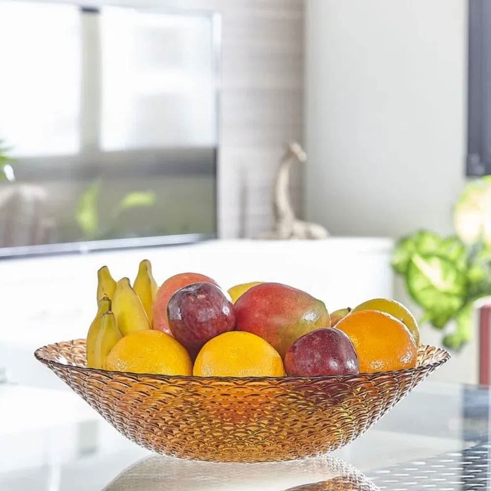 Centro De Mesa Escamado Vitazza 40Cm  - Âmbar 