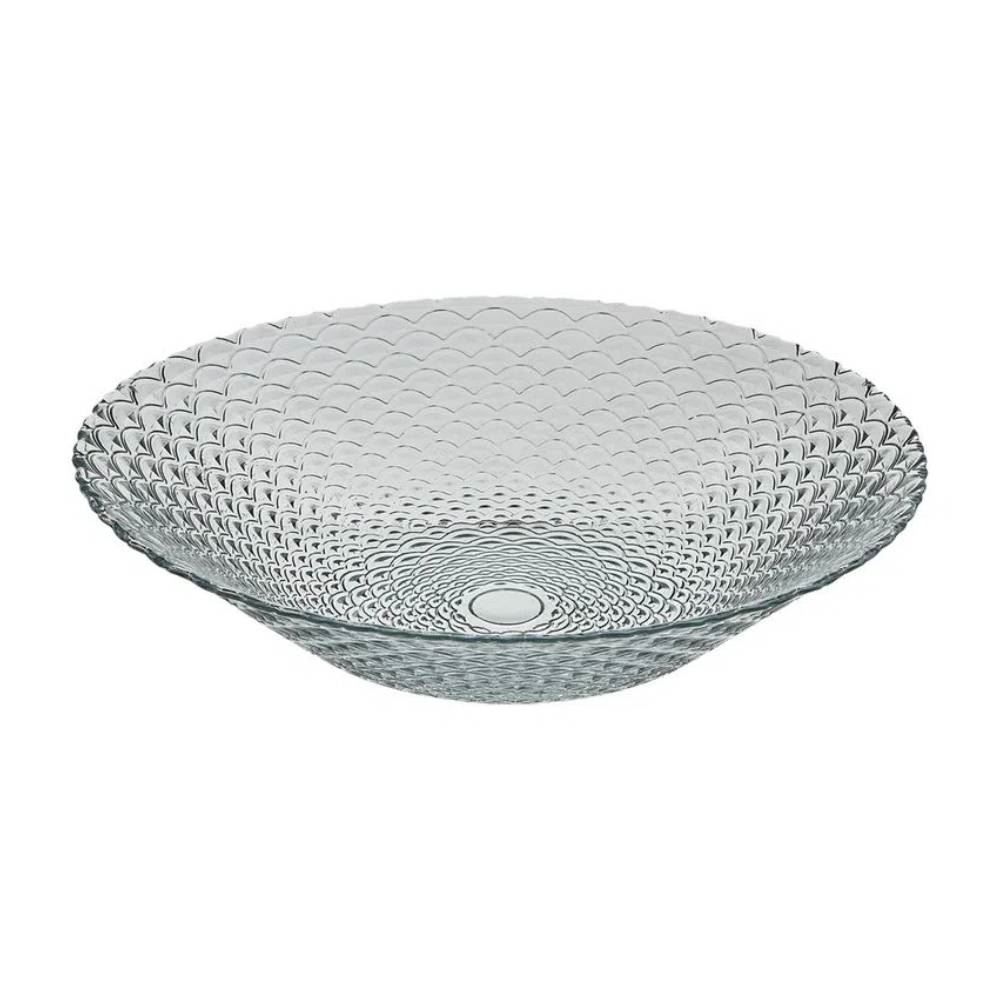 Centro De Mesa Escamado Vitazza 40Cm Vidro  - Transparente 