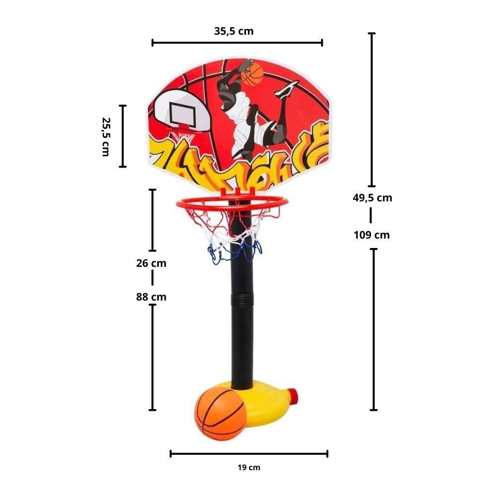 Cesta Basquete Infantil Havan Toys - Vermelho e Laranja